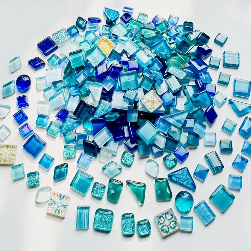 100g Diy Mix Color Glitter Glass Mosaic Stones Mosaic Tiles Glass Pebbles Crafts Material Puzzle For Diy Mosaic Making  arte