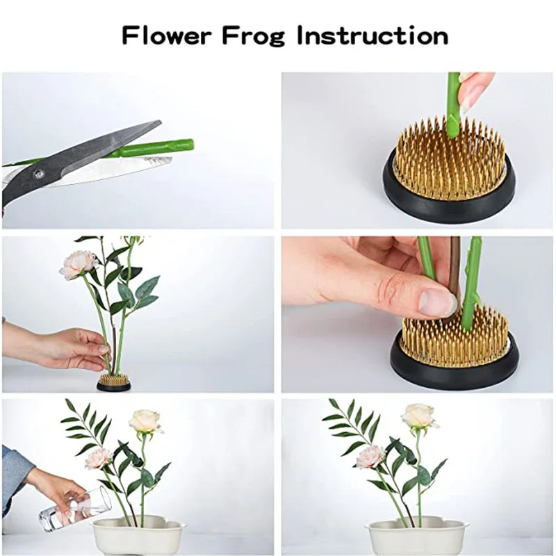 Frog Fixing Tool For Plant Decoration Floral Arrangement Pin Shelves round Flower Container