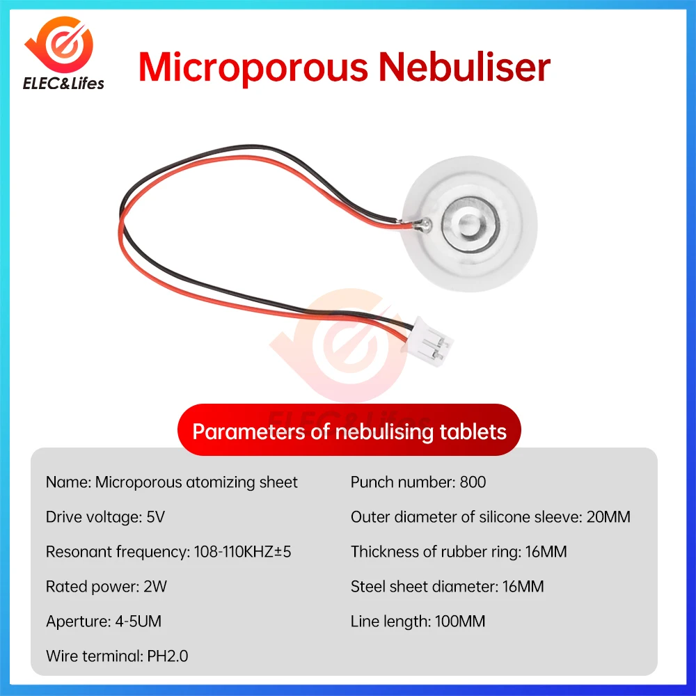 Micro USB 5V 20MM 2W Ultrasonic Mist Maker Fogger Atomizer Transducer Atomizer Film Plate Accessories Humidifier Rubber Gasket