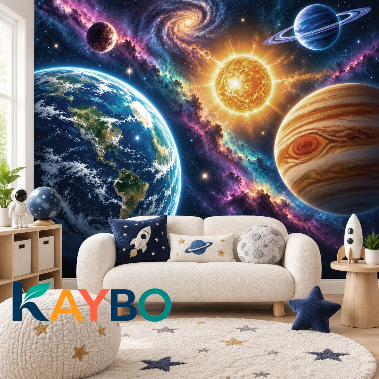 Space Wallpaper Mural Solar System Planets Galaxy Kids Wall Decor Bedroom Non Self Adhesive Wallpaper Universe Wall Art Decor