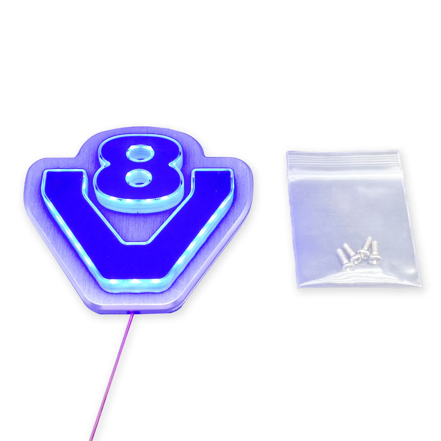 Reservecabine 5V LED-lichtbak Metaal V8 Logo Lam voor DIY Tamiya 1/14 RC Truck Hydraulische Dumper 56371 R620 R470 770S Vrachtwagen Auto