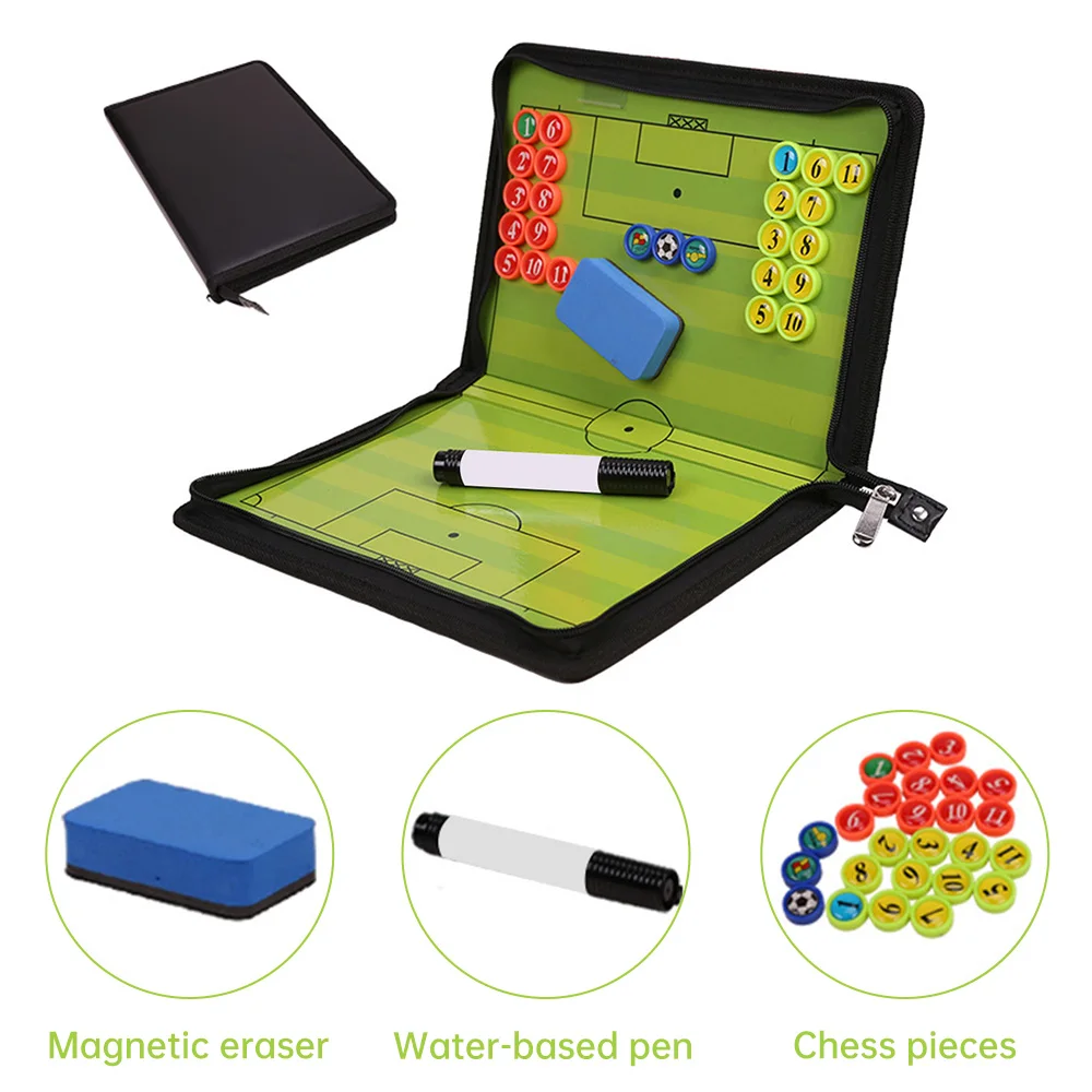 Coach Board Magnetic Zipper Football TacticalBoard Coachs Tacticals Board Foldable Strategy Board With Pen Clipboard Hot