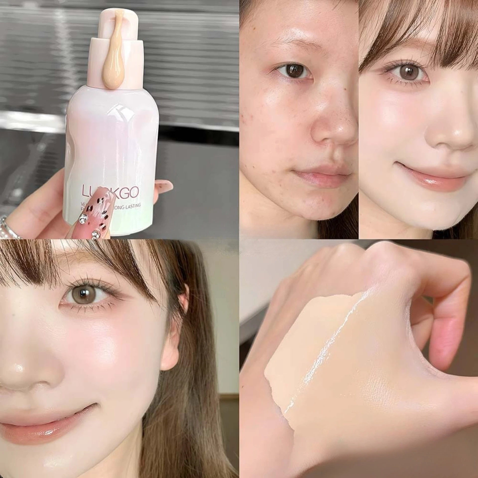 

Fleece mist makeup foundation moisturizes natural makeup improves complexion concealer easy to push away liquid foundation