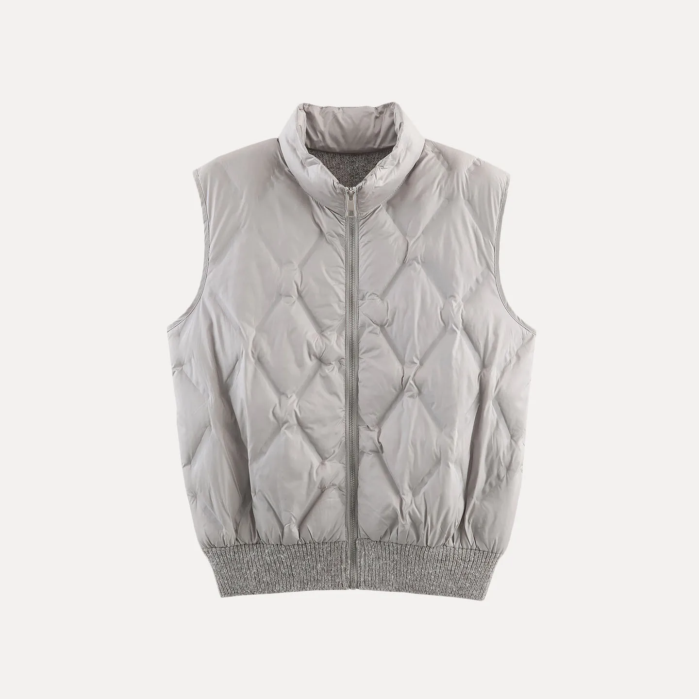 2025年秋新作ファションレディースジエットダイヤモンドジッパースリムベストスタンドカラーパッチワーク個性通勤スリムベスト