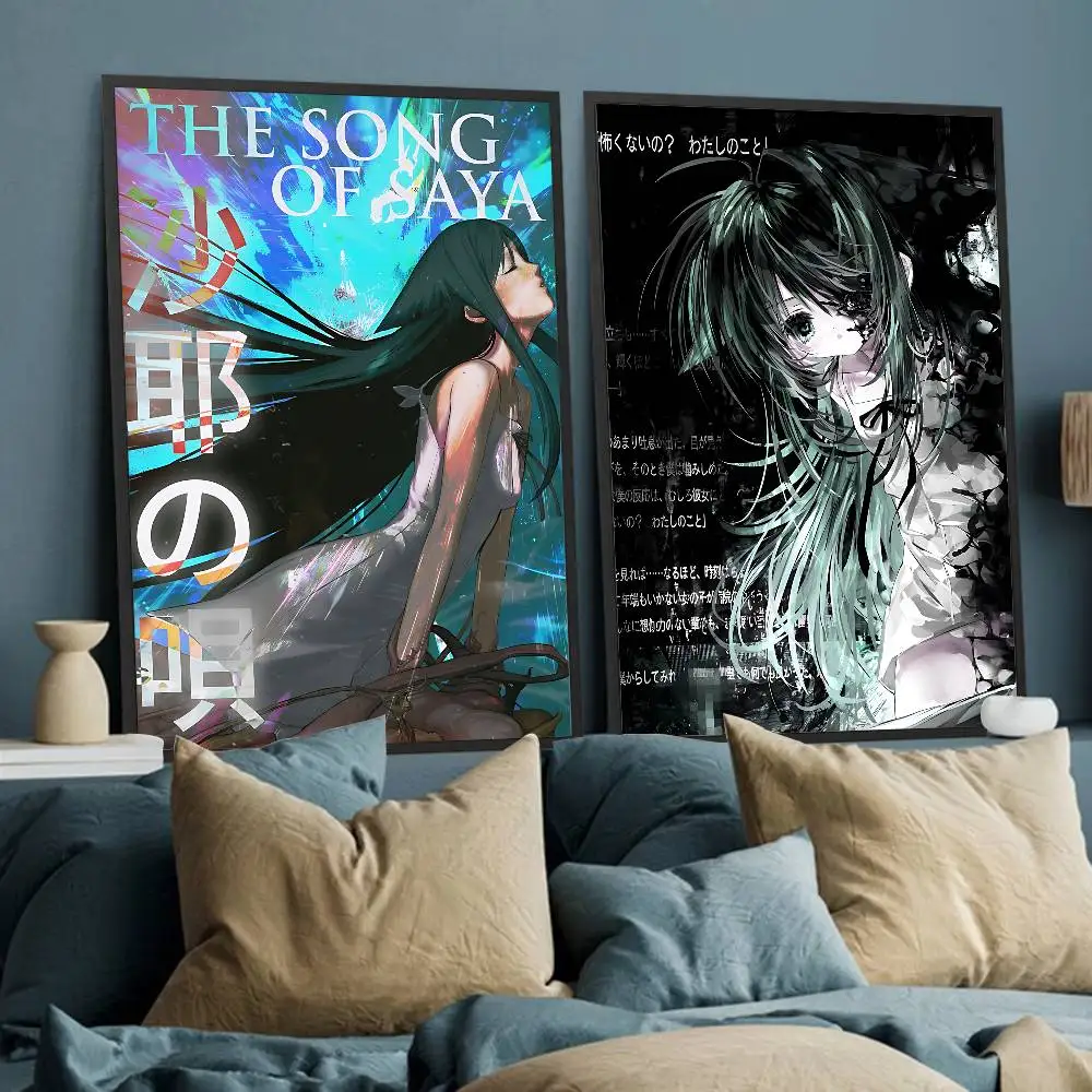 S-Saya no Uta The Song of Saya Anime Posters Sticky Decoracion Painting Wall Art White Kraft Paper Wall Decor