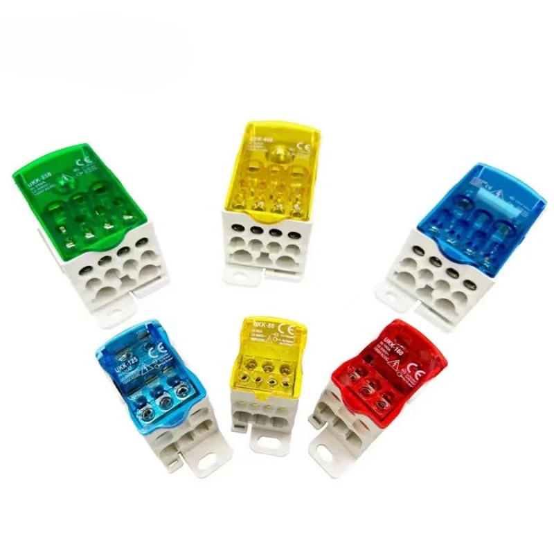 1pcs Electric Split Din Rail Terminal Block Junction Box Power Wire Electrical Connector UKK80A 125A 160A 250A 400A 500A