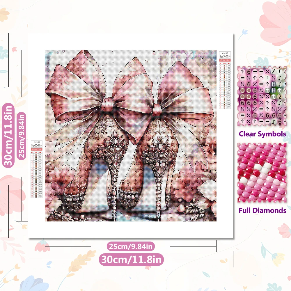 EverShine DIY 5D Diamond Painting High Heels Full Drill Mosaic Bowknot Embroidery Shoes Picture Of Rhinestones Home Decoration