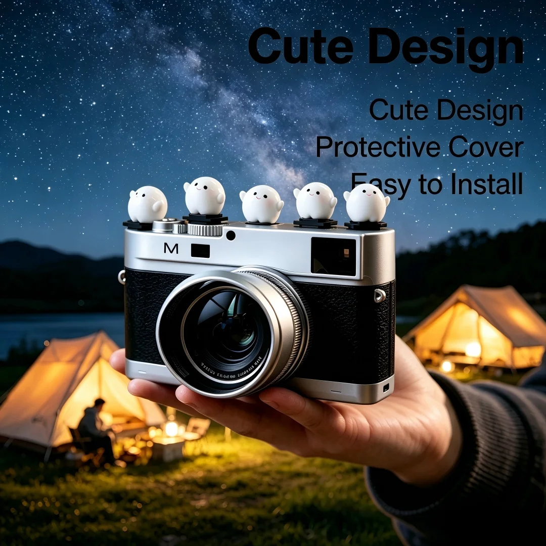 Cute Xiao Tuantuan kept for payment Series Hot Shoe Cover for Leica Q2 Fuji X100V X-T5 Sony ZV-1 Canon EOS R5 Nikon Z5 Camera Ac