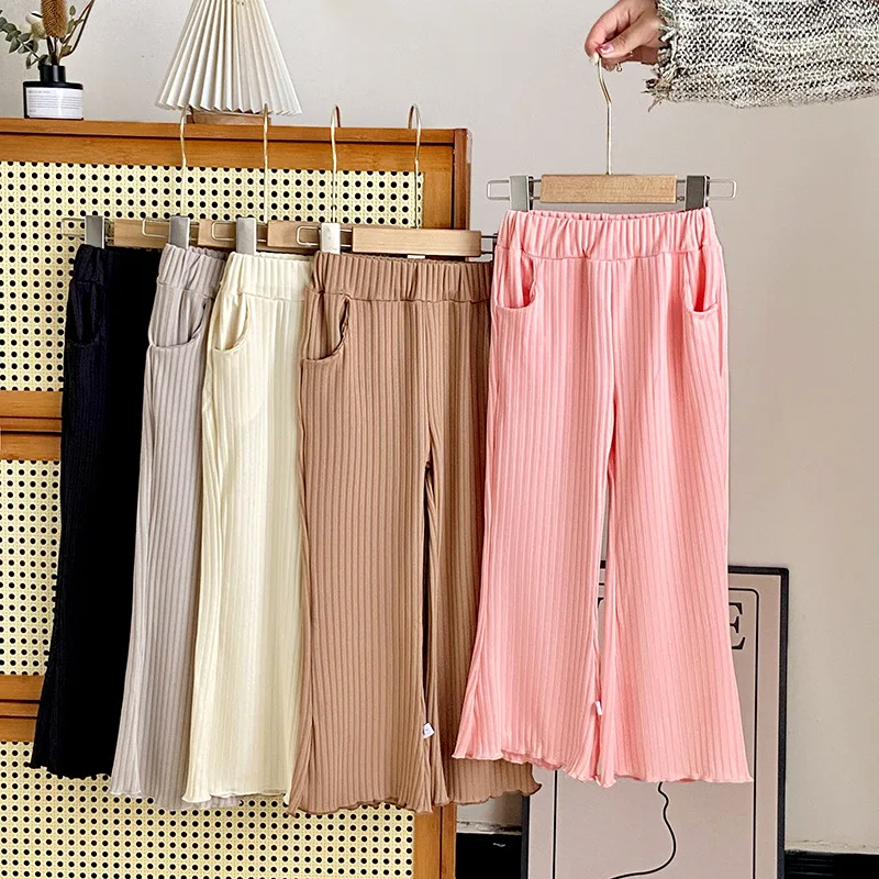 

Summer Thin Breathable Prevent Mosquito Candy Color Kids Boys Girls Baby Pants Ice Silk Trousers Girls Pants