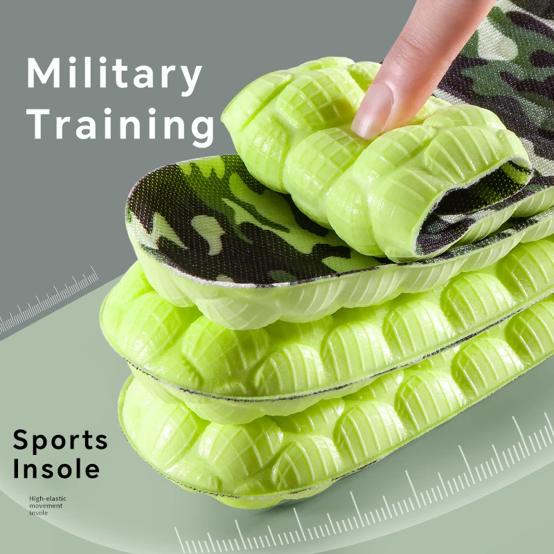 Sports Insoles Soft Massage Shoe Pad Unisex Running Shock Absorption Breathable High Elastic Insole PU Sole Arch Support Cushion