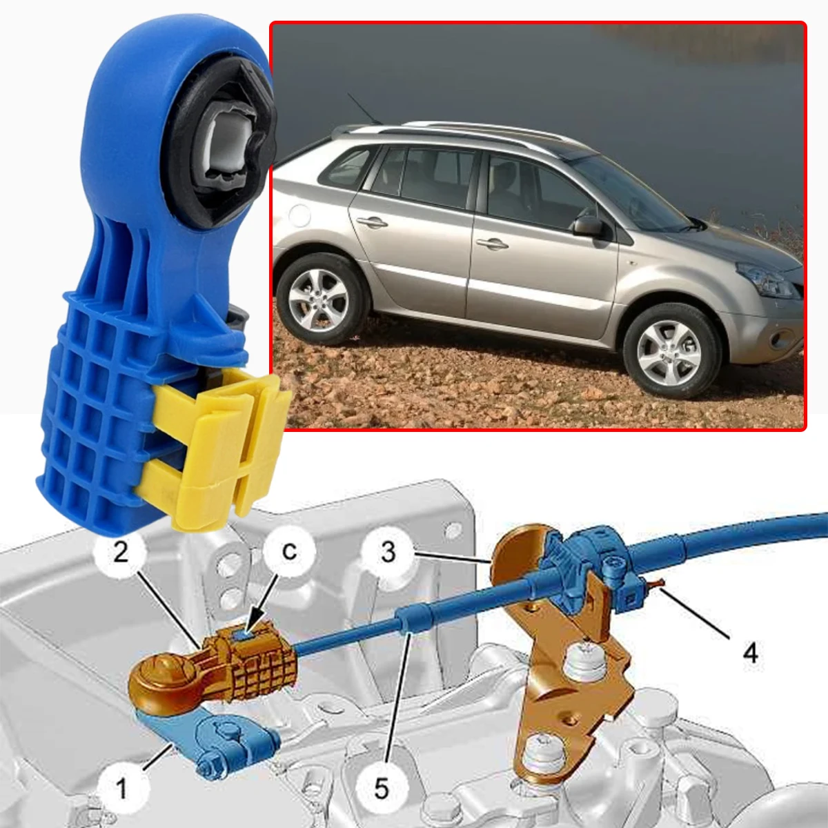 

Gear Shifter Lever Cable End Linkage Connector Adapter Selector Buckle for Renault Talisman Samsung SM6 Koleos MK1 HY Megane 2