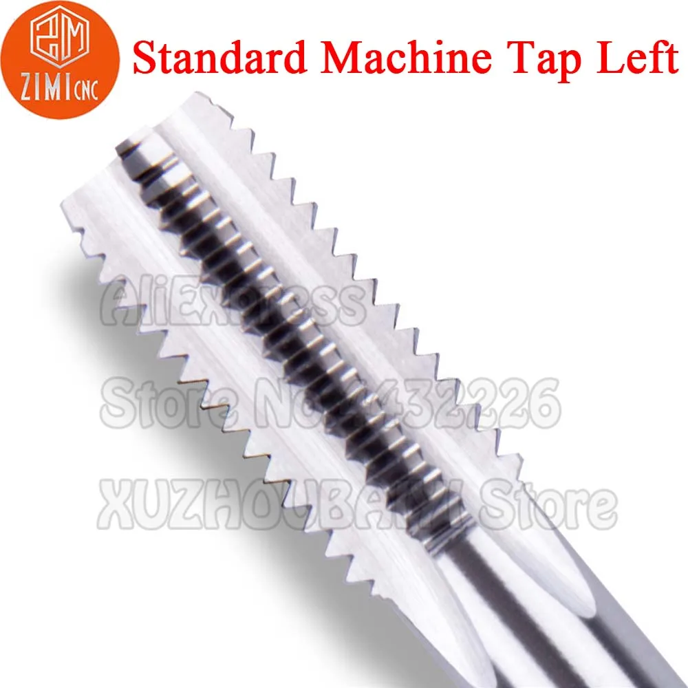 1Pc M2-M48ซ้ายเครื่องเกลียว HSS เหล็ก Plug Tap สกรูโลหะ Hole Tap เจาะสกรูเมตริกด้ายแตะ