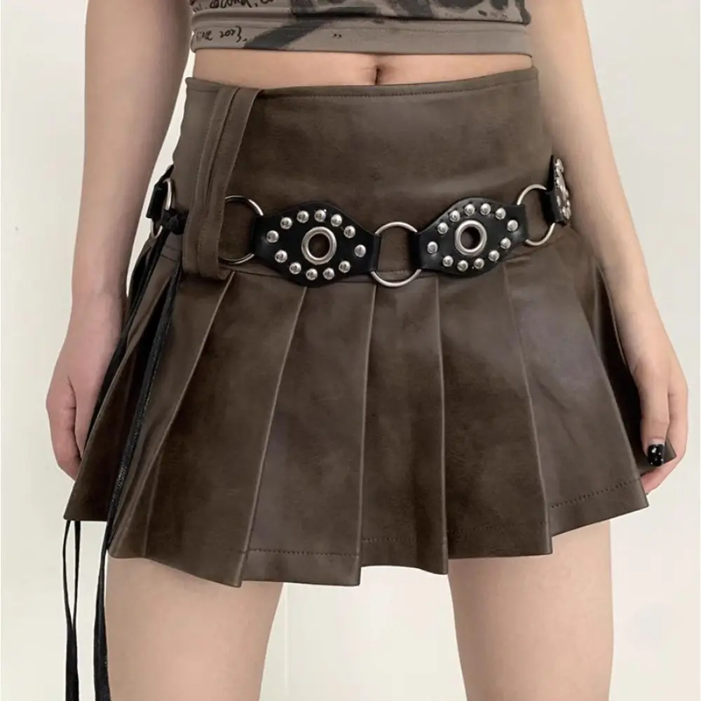 Dames luxe design klinknagel lederen riem Vintage veelzijdige punk tailleband jeansriem