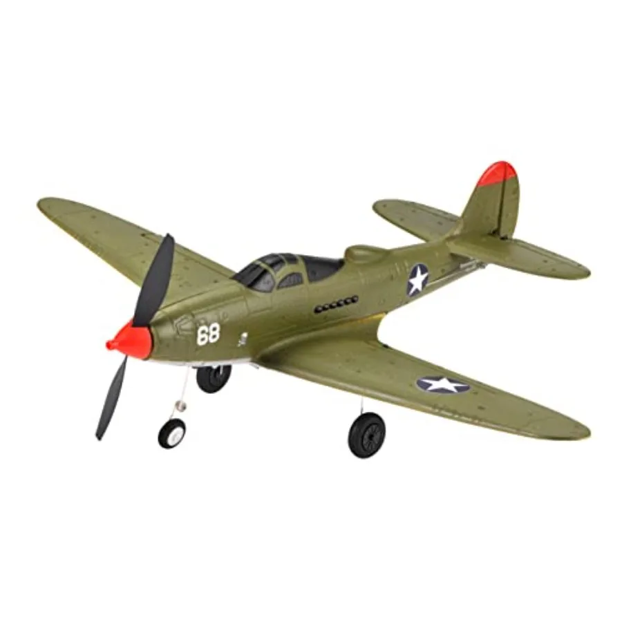 Remote Control Airplane for outdoor flying, ABS plastic body, red and gray color, RTF with 4-channel control, 402mm wingspan, o