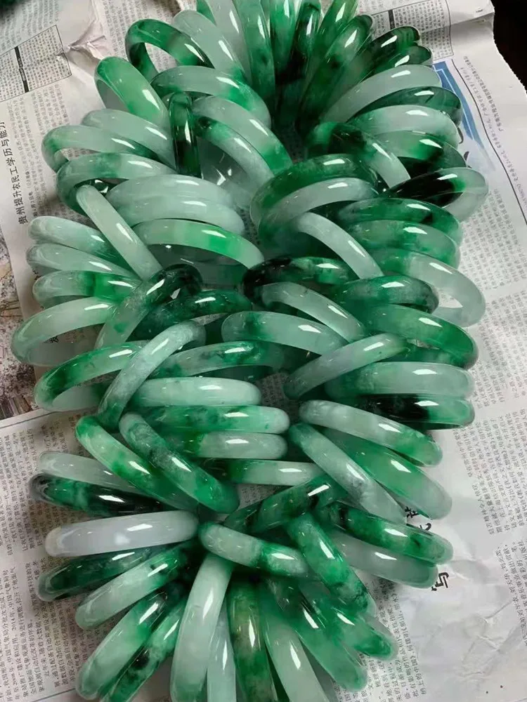 Natural Myanmar Jadeite 1pcs Bracelet Handcarving Real Jade Original Ecological Pattern Jewelry Bangles