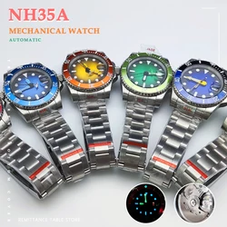 40mm Men's Watch NH35 Movement Red.Yellow.Blue.Super Bright Luminous Dial Submarine Bezel For Divers Mechanical Men's Watch