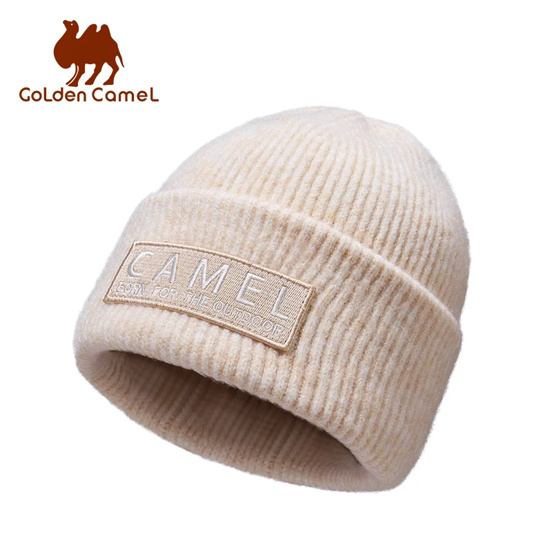 

ЗОЛОТЫЕ вязаные шапки CAMEL, классические универсальные походные шапки унисекс, ветрозащитные утягивающие уличные теплые шерстяные шапки для мужчин, зима 2023 г.