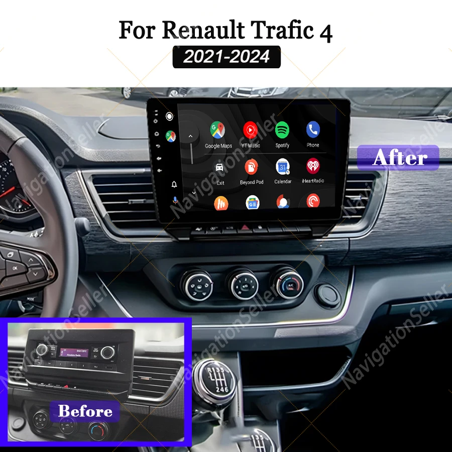 

Android Screen For Renault Trafic 4 2021 2022 2023 2024 Carplay Auto Radio Gps Navigation Multimedia Video Player Sat Nav DAB BT