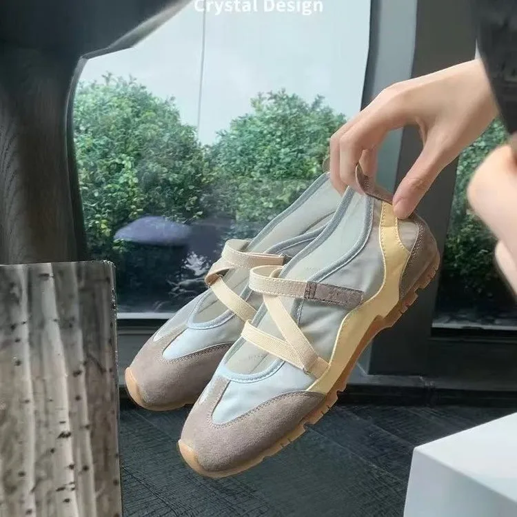 

2026 New Thick Sole Mary Jane Shoes Women Breathable Soft Sole Sneakers Comfortable Ballet Style Casual Footwear Daily Shoes for