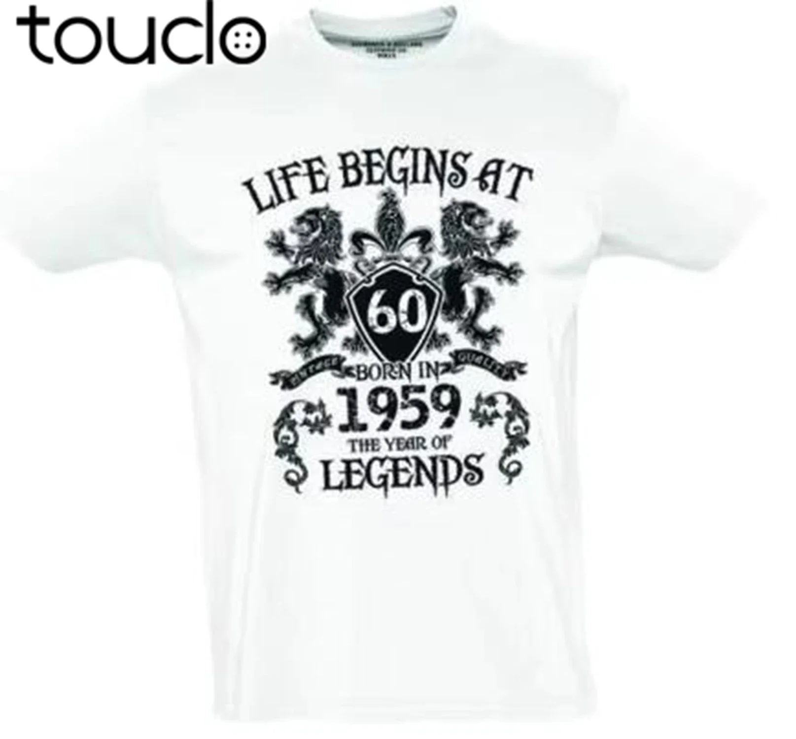 Crest Coat of Arms T-Shirt 60 Birthday 59 1959 60 Years Fifty Birthday  New Short Sleeve Men Cotton Custom Tee Shirts