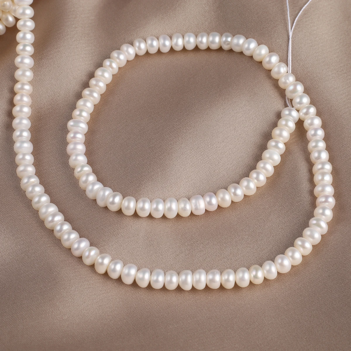 AAA+ Quality Natural White Pearl Flat Steamed Bun Shape Loose Spacer Beads For Jewelry Making Diy Bracelet Necklace Earrings