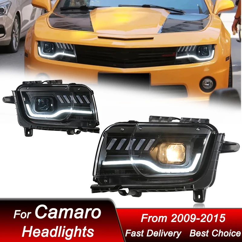 Car Led Headlights For Chevrolet Camaro V2 2009-2015 full LED new style Auto Headlamp Assembly Projector Lens Accessories Kit