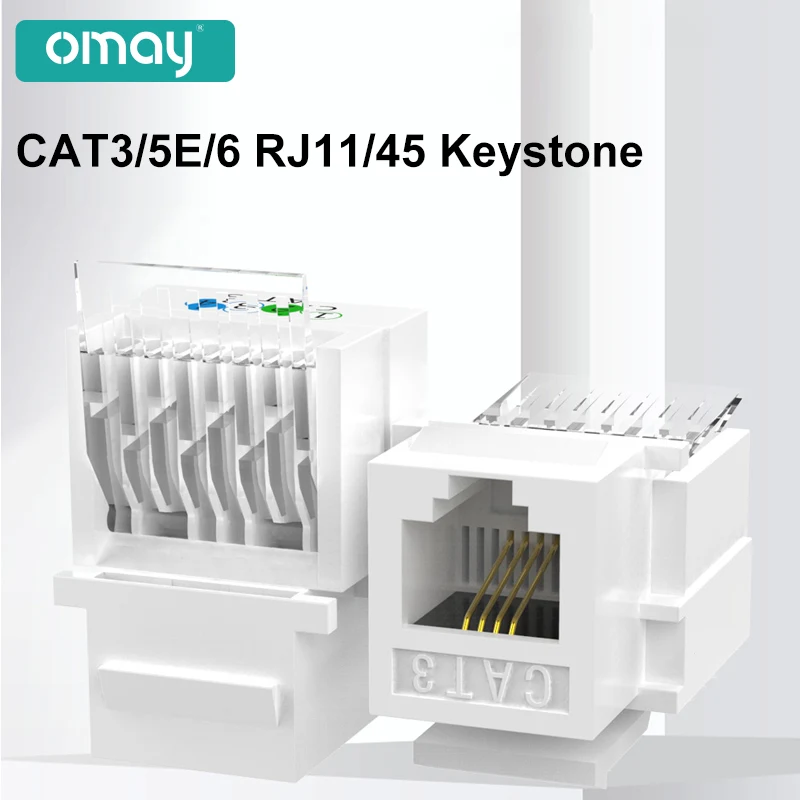 Enchufe adaptador de módulo de voz de teléfono de red CAT3/5E/6 RJ11 RJ45, conector Modular sin herramientas de 4 cables para Panel de teléfono