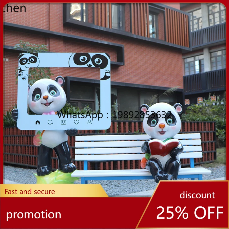 YFY Cartoon Large Panda Sculpture Outdoor Scenic Spot Photo Frame Photo Check-in Photo Decoration Ornament