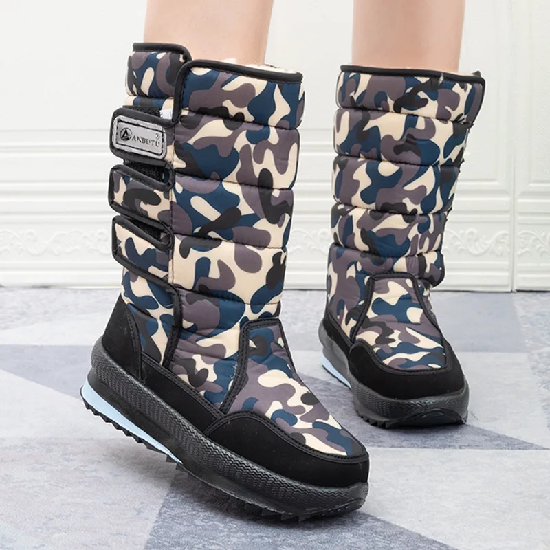Northeast Extreme Cold Winter Snow Boots Men Women Waterproof Non-Slip Piled Thickened Warm Cotton Shoes Mens large size 36-47