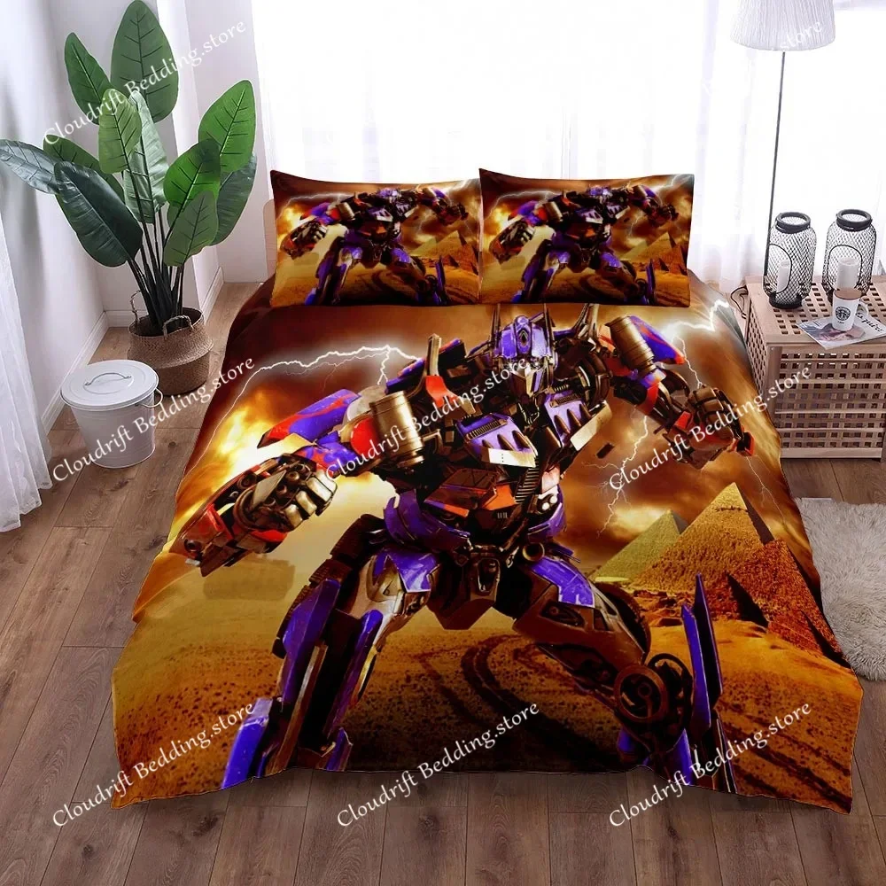 

Anime T-Transformers bedding set,3D Printed Cartoon Bumblebee Duvet Cover Pillowcase for Teenagers adult Quilt cover Single Doub