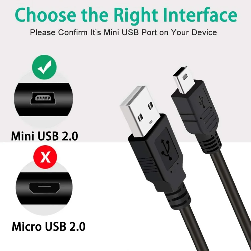 0.8M USB Cable 2.0 A Male to Mini B 5 Pin 5P T Port MiniUSB for Devices MP3 MP4 Camera Mobile Phone HardDisk Computer