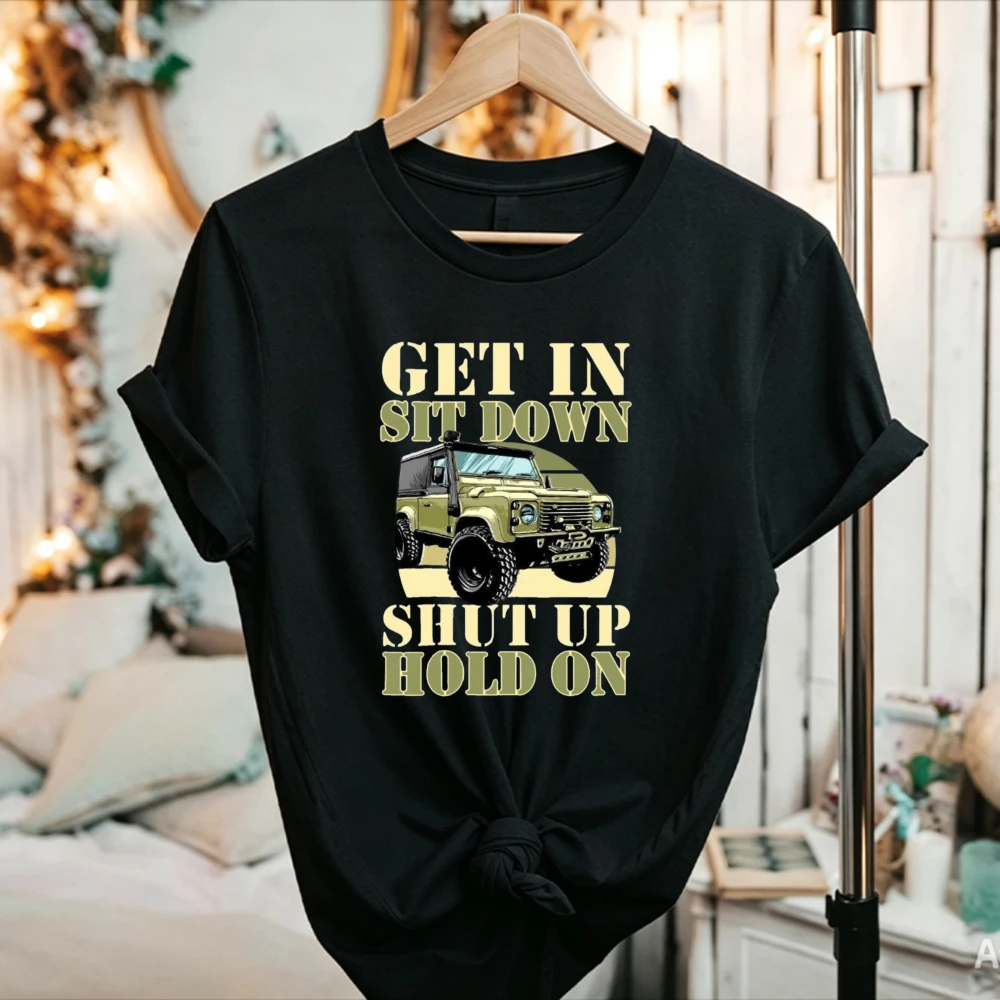 Men Women Off‑Road SUV Adventure Quote Graphic T‑Shirt Crew Neck Short Sleeve Cotton Tee Vintage 4x4 Vehicle Print Casual Tops