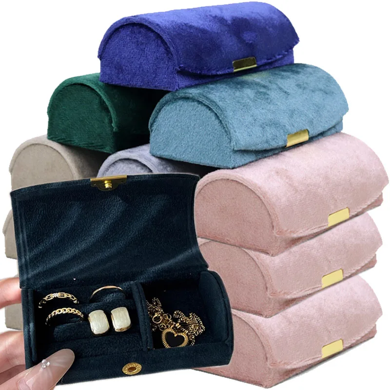 

Arch Velvet Jewelry Storage Box Portable Anti-oxidation Light Organizer Case for Earring Rings Necklace DIY Display Jewelry Case