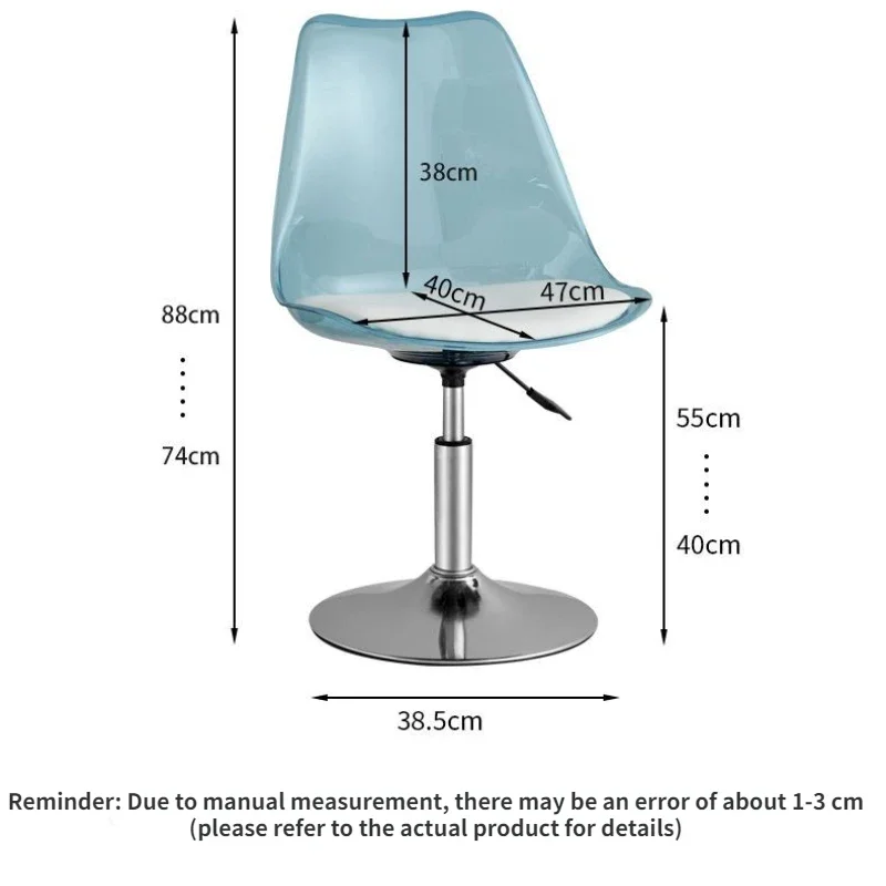 Acrylic Office Transparent Computer Chair Home Elevated Dressing Stool Front Desk Cashier Round Bench Conference Swivel Chairs