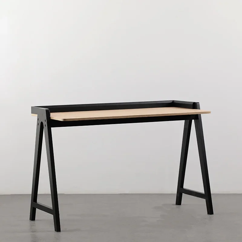 Desktop computer desk Simple modern student home desk with bookshelf 6