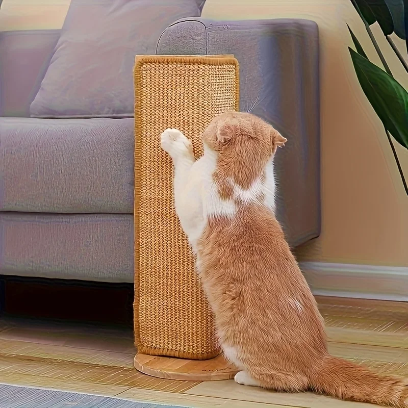 Sturdy Sisal Cat Scratching Post - Sofa-Safe Design, Durable Natural Sisal Material Promotes Healthy Nail Care and Furniture Protection, Ideal Gift for Cats, Simple Pet Accessory, Safe Pet Material, a Must-Have for Pet Lovers