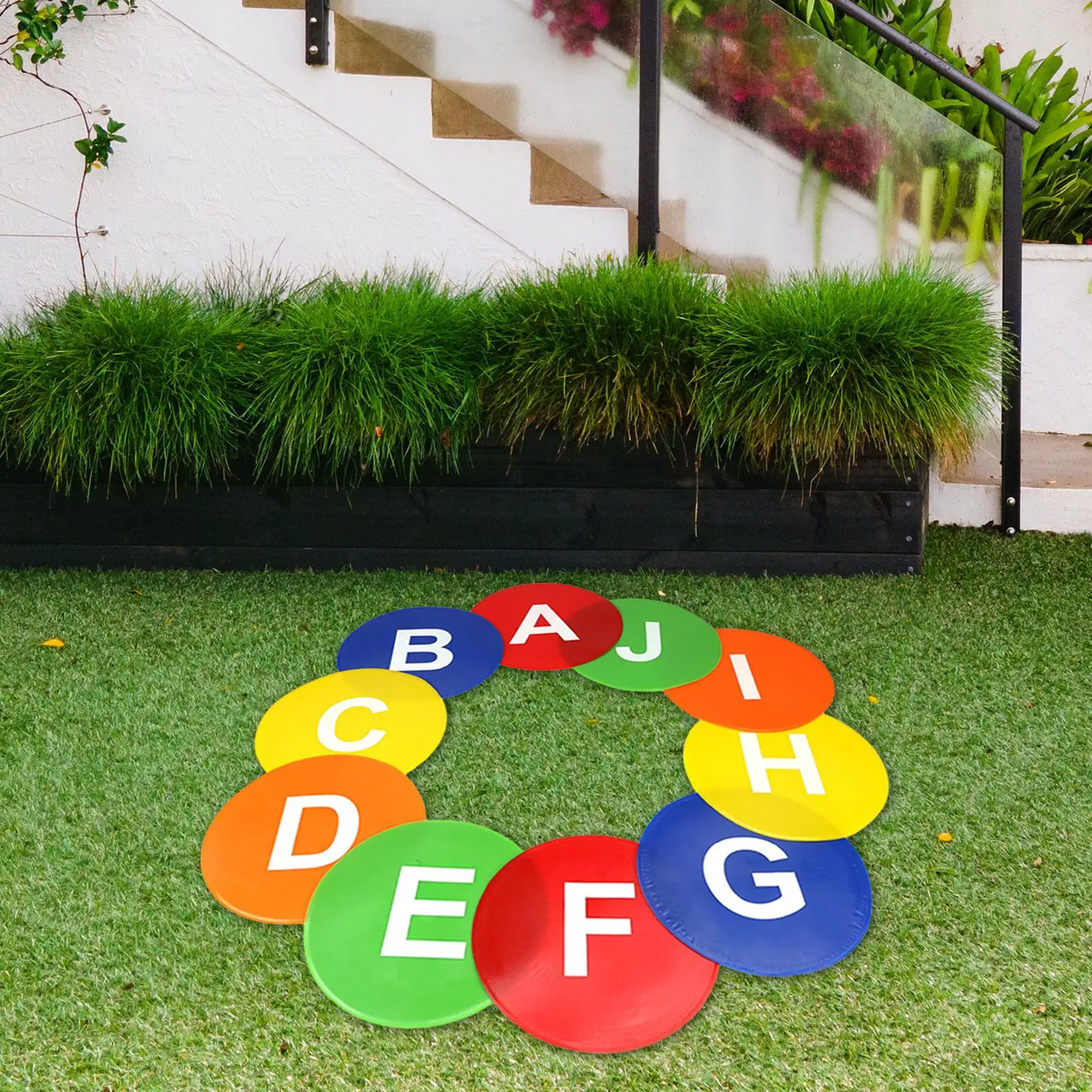 

10Pcs Alphabet Spots Marker Floor Spots 9.06 inch Football Sports Soccer Agility