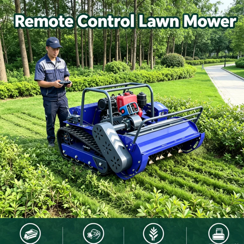 Customized Remote Control Lawn Mower Professional Lawn Mower All Terrain Hammer Blade Design Fast Delivery For Farm Lawn