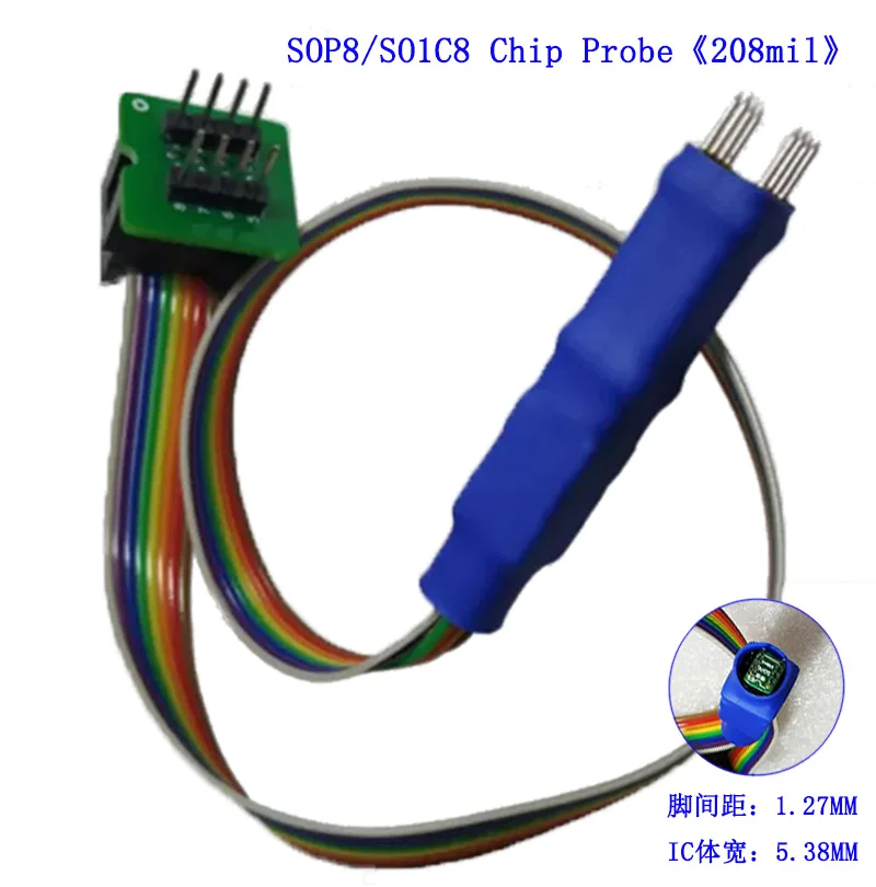 

SOIC8 SOP8 Test Clip Probe Line For EEPROM 93CXX/25CXX/24CXX circuit programming on USB Programmer TL866 RT809F RT809H CH341A