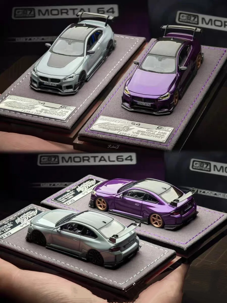 Mortal 1:64 M2G87 Exhibition Limited Edition Alloy Car Model Widebody Modified Convertible, with display base, collectible figur