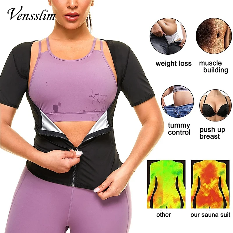 Women Sweat Sauna Body Shaper Vest Heat Trapping Workout Zipper Thermo Weight Loss Waist Trainer Corset