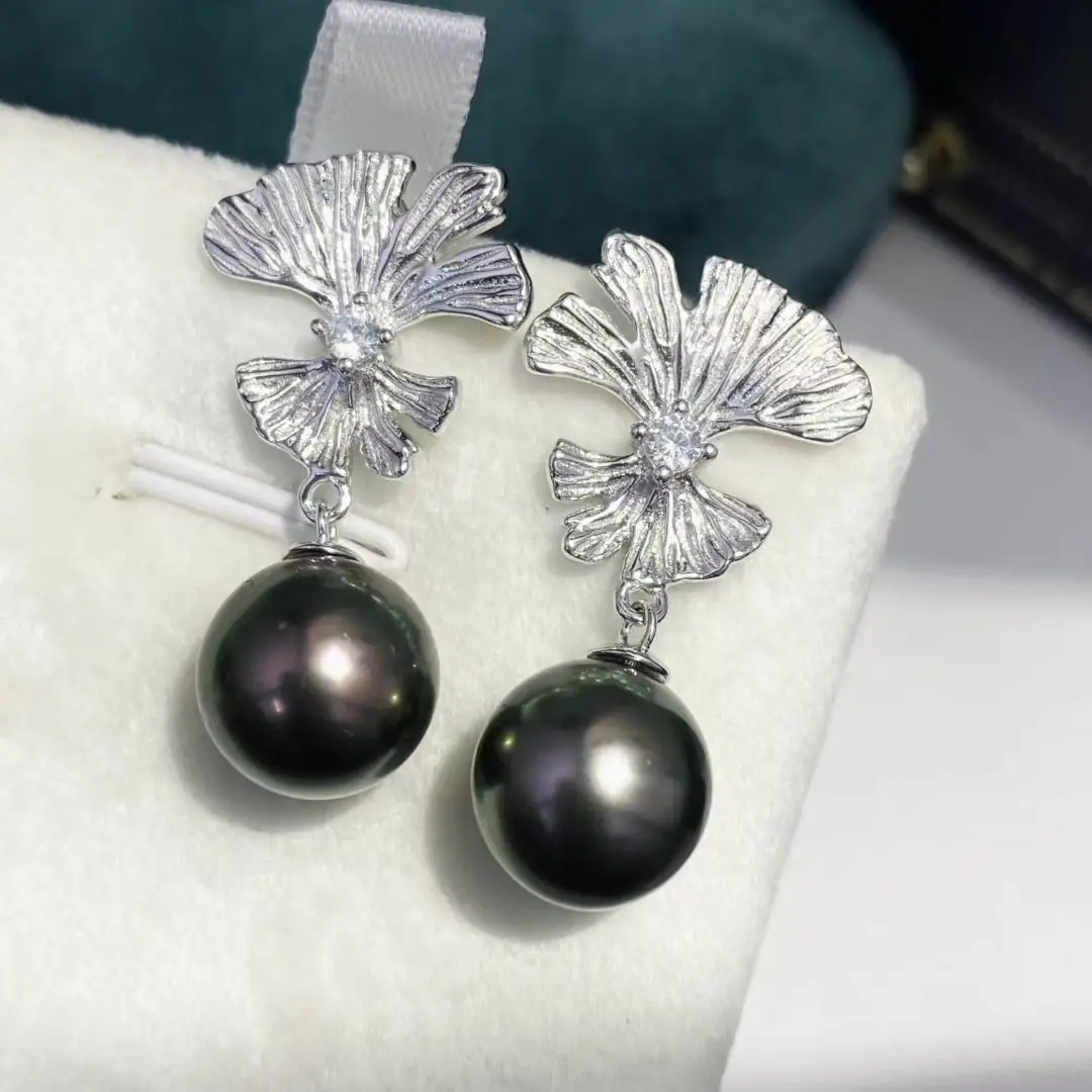 S925 Sterling Silver Earrings Mount Findings Settings Base Mounting Parts Accessory for 10-11mm Pearls