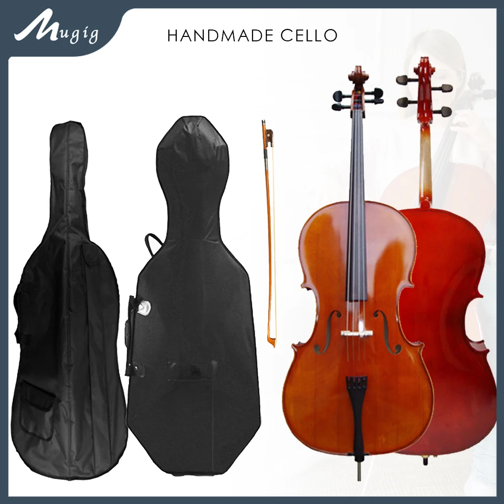 

4/4 3/4 1/2 1/4 1/8 Acoustic Cello Pure Handmade Solidwood Cellos Violoncelo チェロ виолончель With Carry Gig Bag Bow Bridge Case