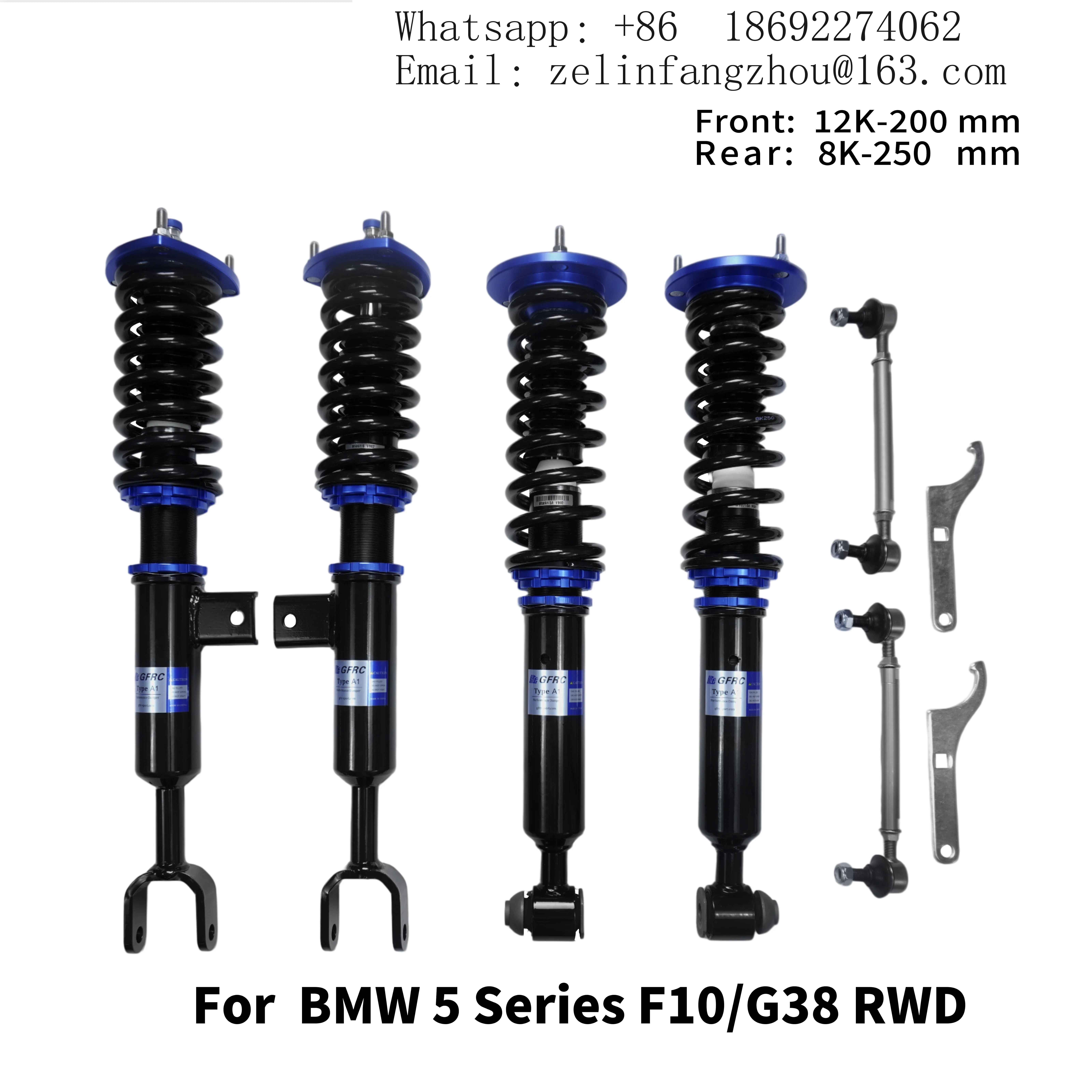 GFRC Monotube Coilover Suspension Kit for BMW 5 Series F10 2010-2017 Height Damping Adjustable Shock Absorber Upgrade