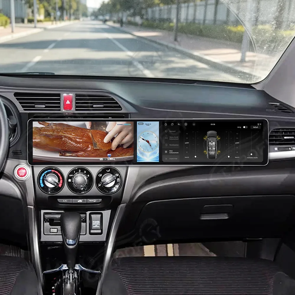 Dual 12.3 Inch Android 15 Car Radio For Jeep Cherokee 2016-2021 Triple Screen Wireless CarPlay Android Auto Multimedia Player