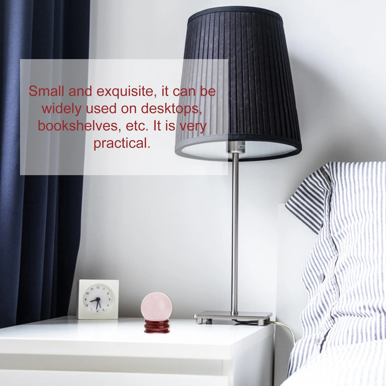 

1pc Pink 3Cm Crystal Ball Decor High-Grade Powder Crystal Desktop Adornment Natural Unique Chic Glass Ball For Bedroom Living