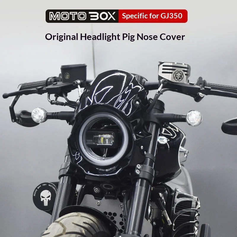 【Premium】For Benda Chinchilla 350 modified with special-shaped pig-head-shaped cover; original vehicle headlight decorative cove