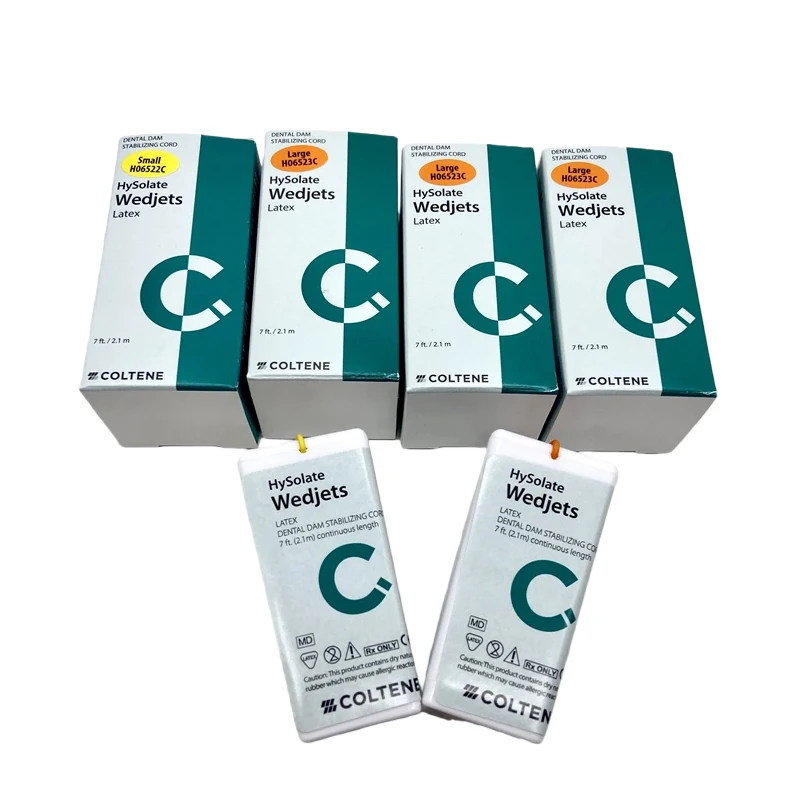 1 Box COLTENE HySolate Wedjets Dental Dam Stabilizing Cord 7 ft 2m Continuous Length Rubber Dam Retention Wedge Cord - Detail 1