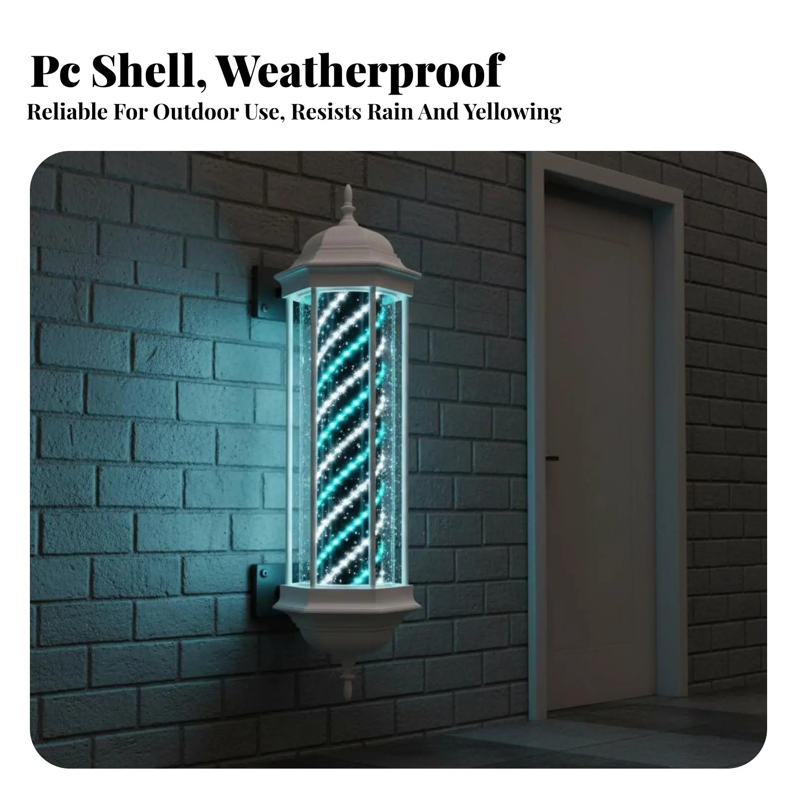 Illuminated Hair Stylist Pole Retro Design Rotating Hair Stylist Pole Lamp Red White Blue Striped Lamp Waterproof Wall-Mounted