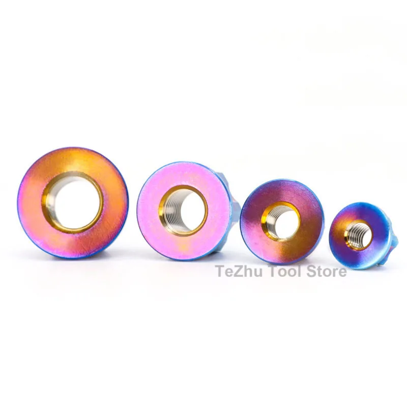 1pc TC4 Titanium Alloy Flange Fancy Nuts M5 M6 M8 M10 M12 Motorcycle Rear Axle Modification Nut Fixed Locking Nut